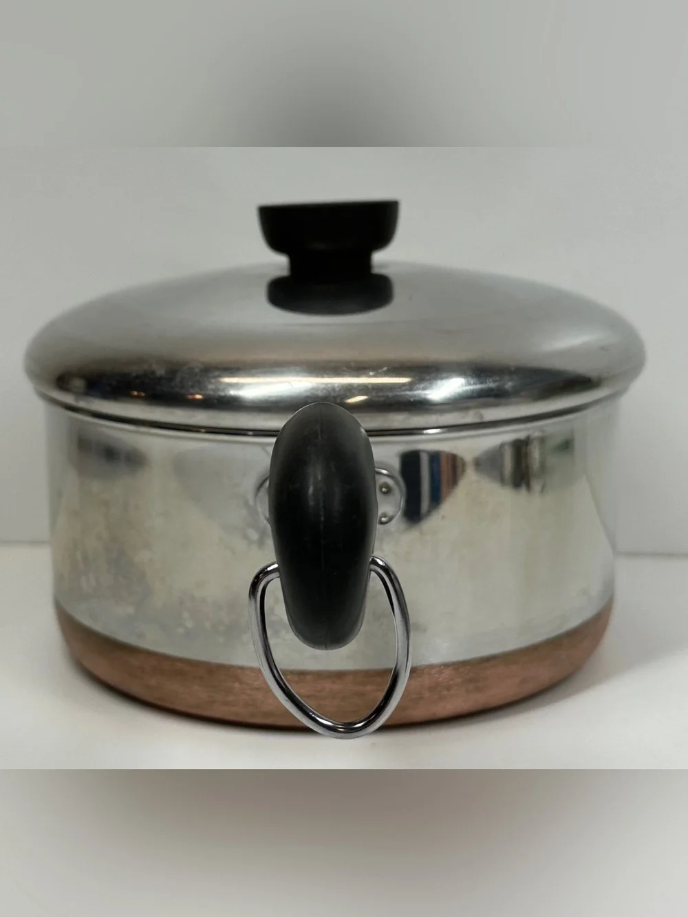 Revere Ware 1801  2 Qt. Sauce Pan/Pot Copper Clad Clinton, ILL USA & Lid Vtg